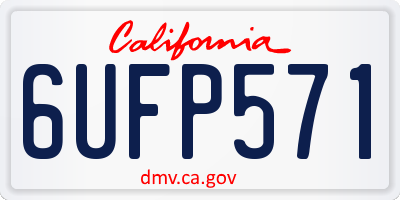 CA license plate 6UFP571