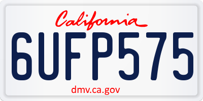 CA license plate 6UFP575