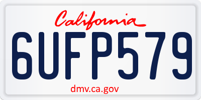 CA license plate 6UFP579