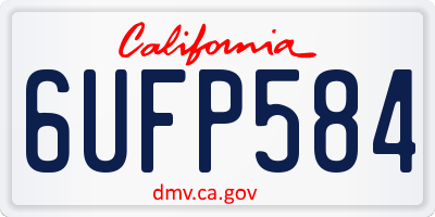 CA license plate 6UFP584