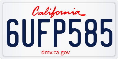 CA license plate 6UFP585