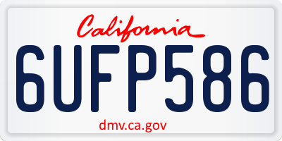 CA license plate 6UFP586
