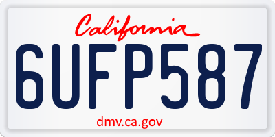 CA license plate 6UFP587