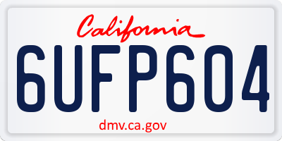 CA license plate 6UFP604