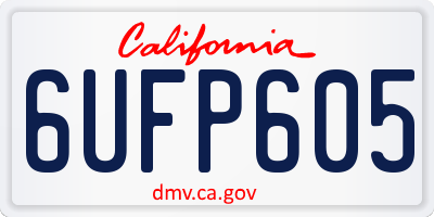 CA license plate 6UFP605