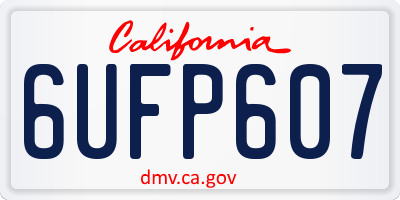 CA license plate 6UFP607