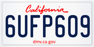 CA license plate 6UFP609