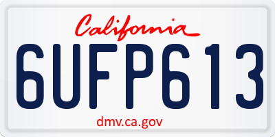 CA license plate 6UFP613