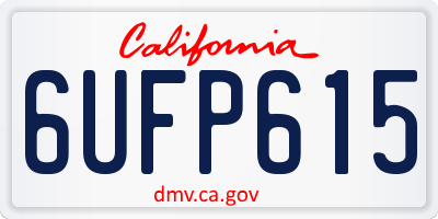 CA license plate 6UFP615