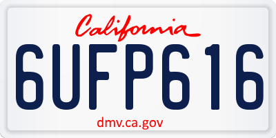 CA license plate 6UFP616