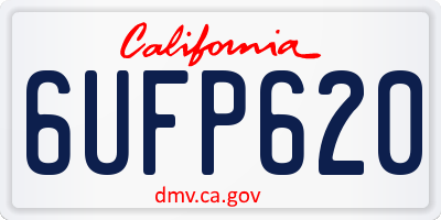 CA license plate 6UFP620