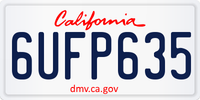CA license plate 6UFP635