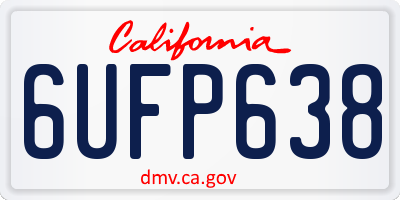 CA license plate 6UFP638
