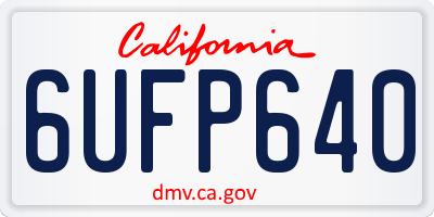 CA license plate 6UFP640