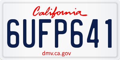 CA license plate 6UFP641