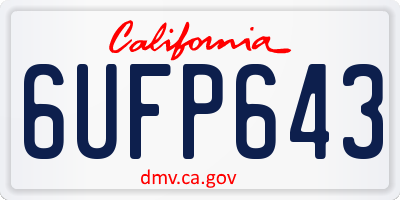 CA license plate 6UFP643