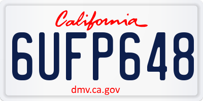 CA license plate 6UFP648