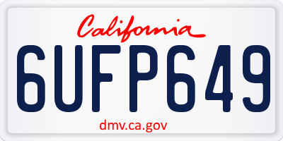 CA license plate 6UFP649