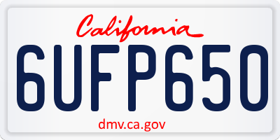 CA license plate 6UFP650