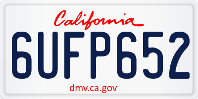 CA license plate 6UFP652