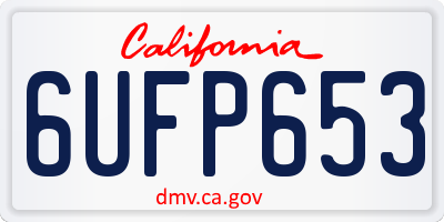 CA license plate 6UFP653