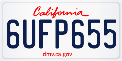CA license plate 6UFP655