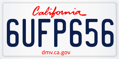 CA license plate 6UFP656