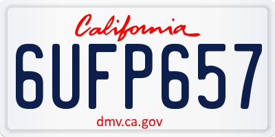 CA license plate 6UFP657