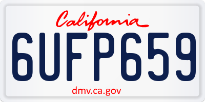 CA license plate 6UFP659