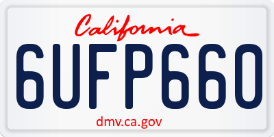 CA license plate 6UFP660