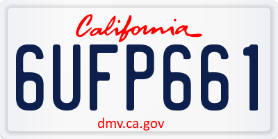 CA license plate 6UFP661