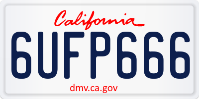 CA license plate 6UFP666