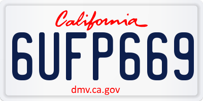 CA license plate 6UFP669