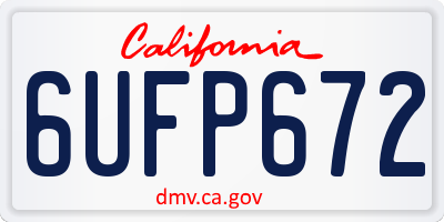 CA license plate 6UFP672