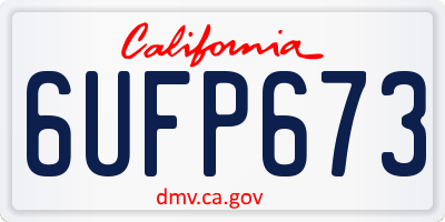 CA license plate 6UFP673