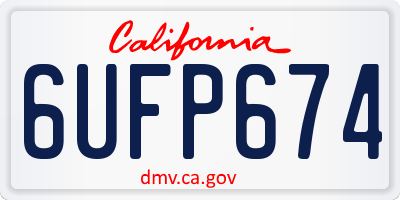 CA license plate 6UFP674