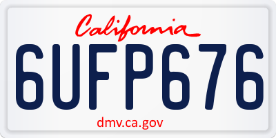 CA license plate 6UFP676