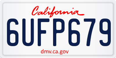 CA license plate 6UFP679