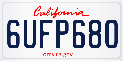 CA license plate 6UFP680