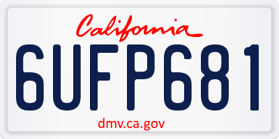 CA license plate 6UFP681