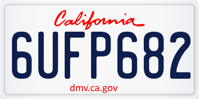 CA license plate 6UFP682