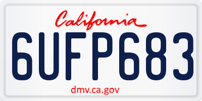 CA license plate 6UFP683