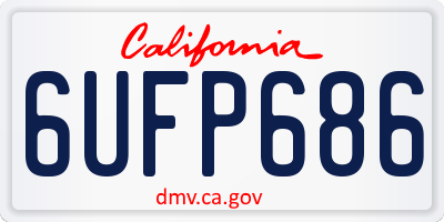 CA license plate 6UFP686