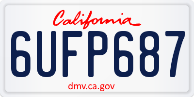CA license plate 6UFP687