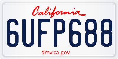 CA license plate 6UFP688