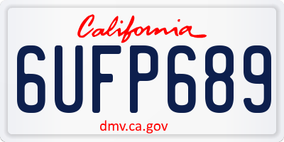 CA license plate 6UFP689