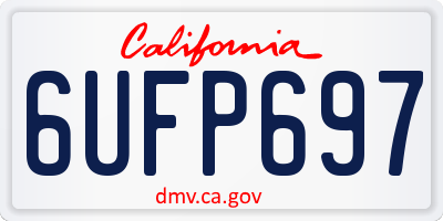 CA license plate 6UFP697