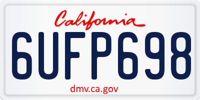 CA license plate 6UFP698