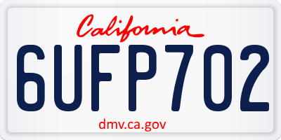 CA license plate 6UFP702