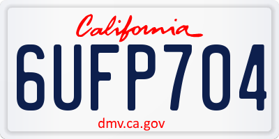 CA license plate 6UFP704
